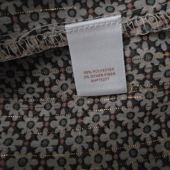 LC Lauren Conrad Women's Floral Pattern 3/4 Sleeve Round Neck Blouse size XS - Picture 11 of 12